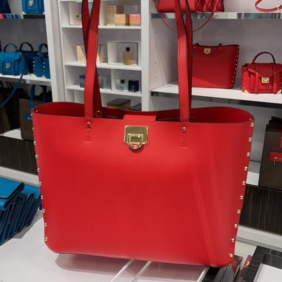 Michael Kors Manhattan Large Tote Leather Color Flame - Picture 3 of 16